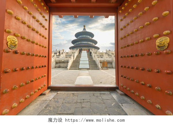 中国北京的著名建筑物天坛中国天坛，著名的景点.